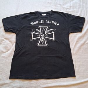Vintage Y2K Diamond Star Bounty Hunter Irongoat Black T-Shirt Adult Medium